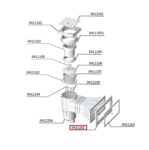 Внутрішня лицьова частина для широкого скіммера під бетон